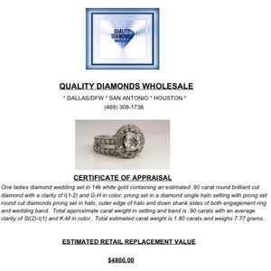 14k 2.5ctw Diamond set .90ctw solitaire amazing